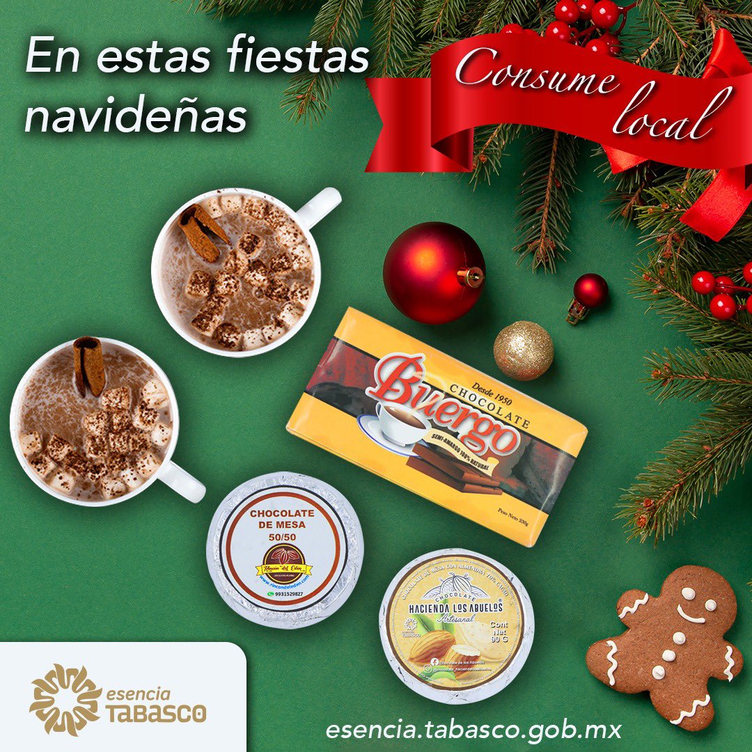 En esta temporada decembrina #ConsumeLocal, compra en la tiendita de la esquina, con amigos y sobre todo, productos del campo tabasqueño. 

#EsenciaTabasco