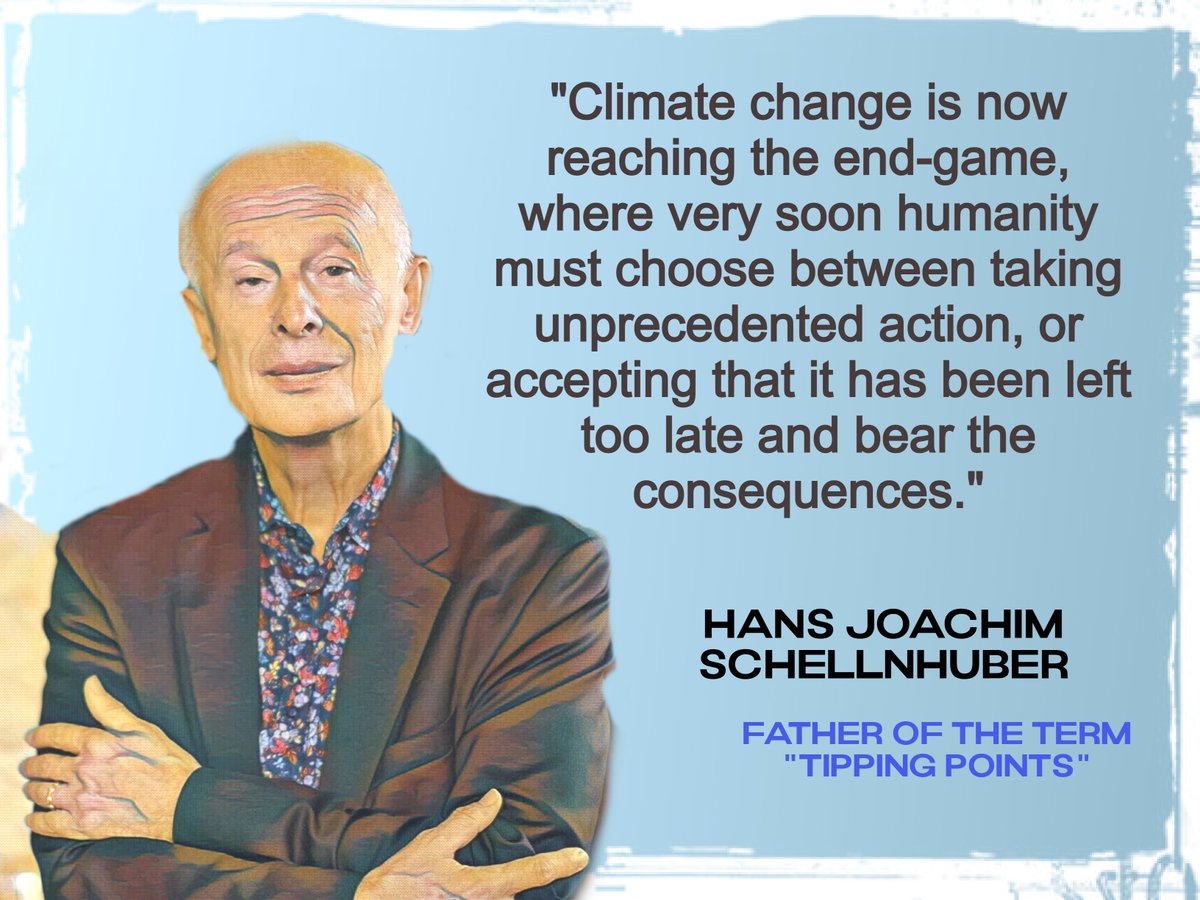From the father of the term #TippingPoints German astrophysicist, #ClimateScientist  Hans Joachim Schellnhuber.
#TellTheTruth Listen to the scientists 
#ClimateEmergency  
'We must choose between taking unprecedented action, or accepting that it is has been left too late..