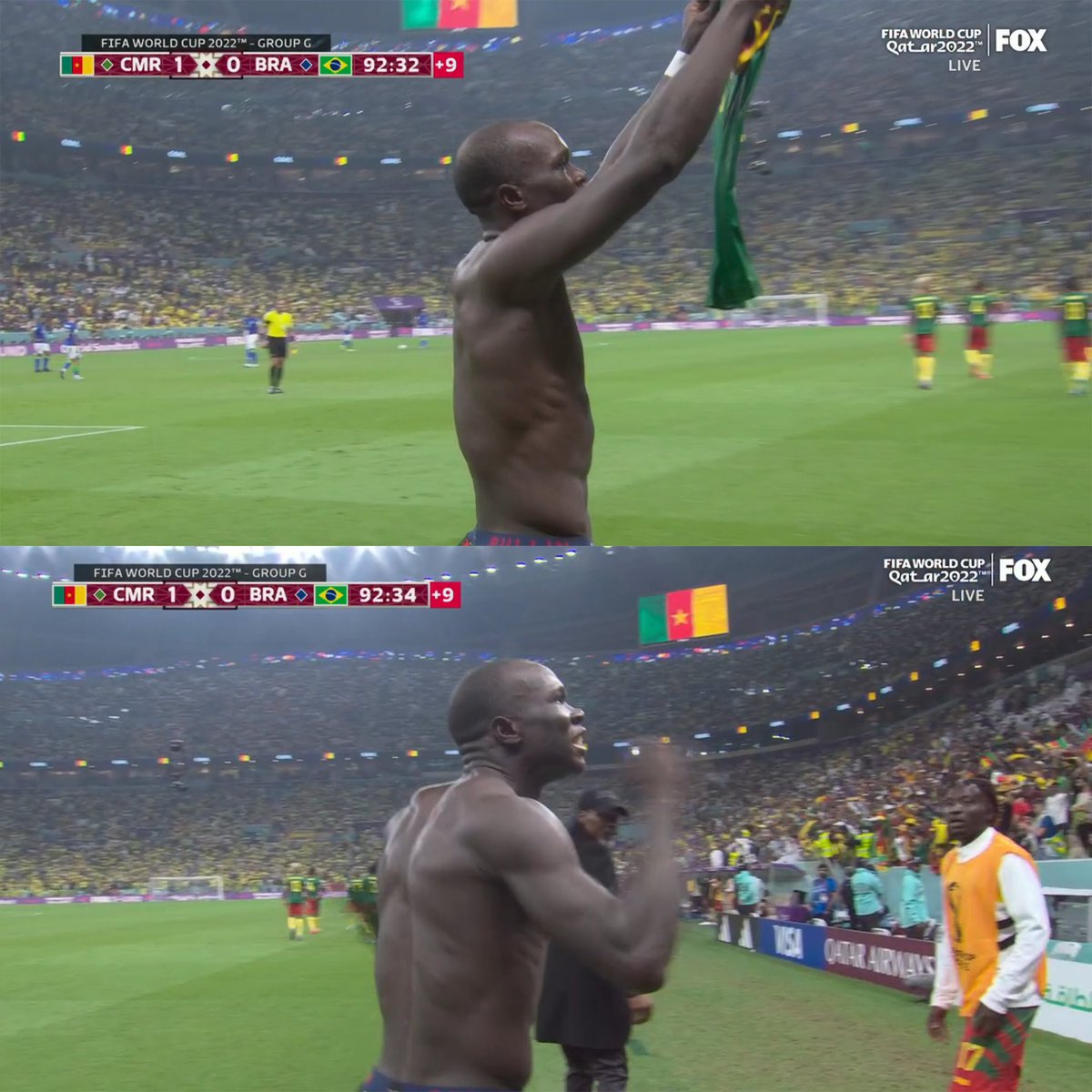 CAMEROON TAKES THE LEAD OVER BRAZIL 🇨🇲

#FIFAWorldCup