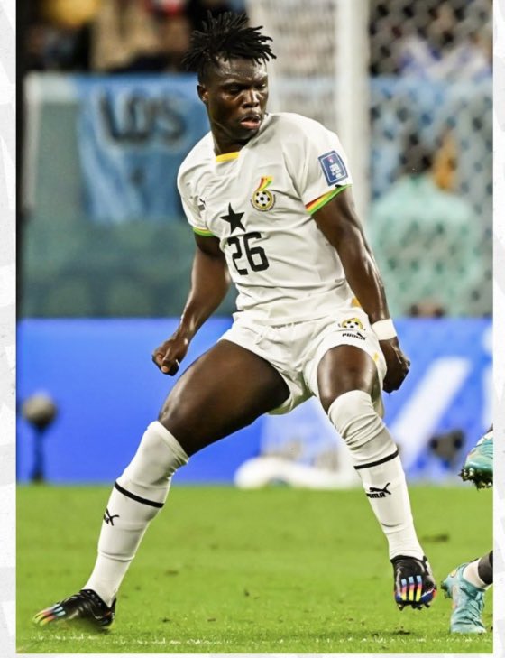 SopranoKay's tweet photo. Forever Alidu Seidu you are 🔥 🔥 @AliduSeidu15 . For the first time we lost a game and I’m not sad. Because with you we have a future wonder kid in the black ⭐️ stars of 🇬🇭 Ghana. #Aliduseidu https://t.co/UUQCsHXgnA