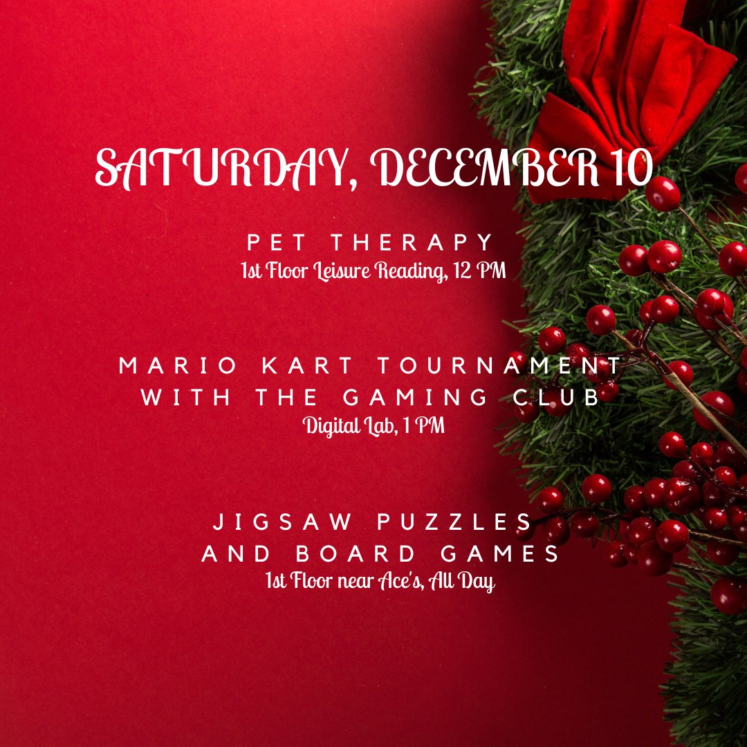 macphaidin_lib's tweet image. The 5 Days of Finals are almost here!  Check out our schedule and be sure to participate in some (or all!) of our fun, de-stress events.

#MacPhaidinLibrary #StonehillLibrary #5DaysOfFinals #DeStress #HolidayFun #FreeFun