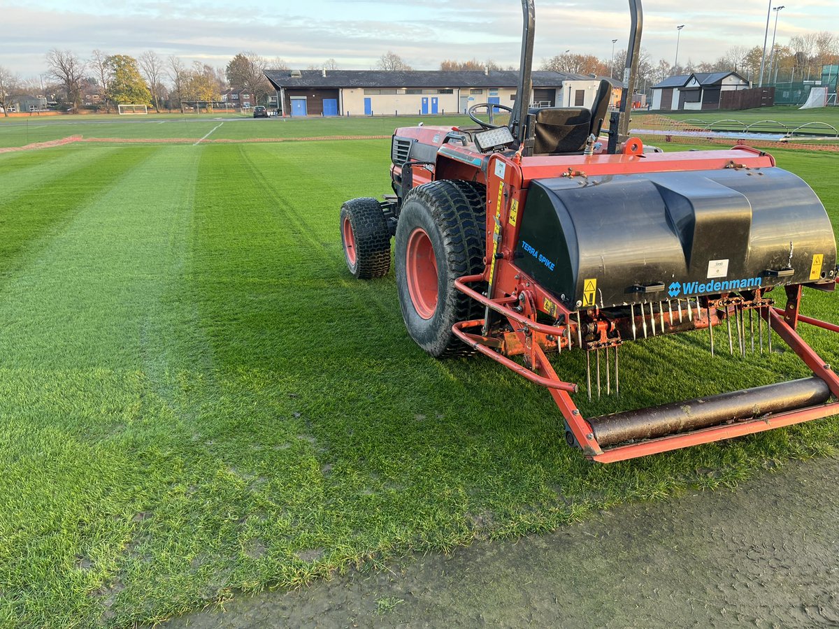 Vertidrain on the squares today reached 150mm without any plucking so will get back out in a couple of weeks to get down to 225mm <a href="/Timperley_CC/">TimperleyCricketClub</a>
