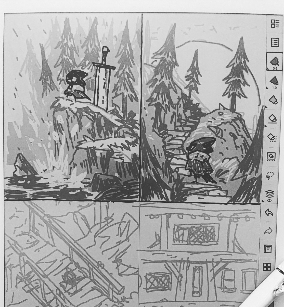Really enjoy sketching on the Supernote, am a lot looser with the strokes :) Not an IPad Pro replacement, but different!
