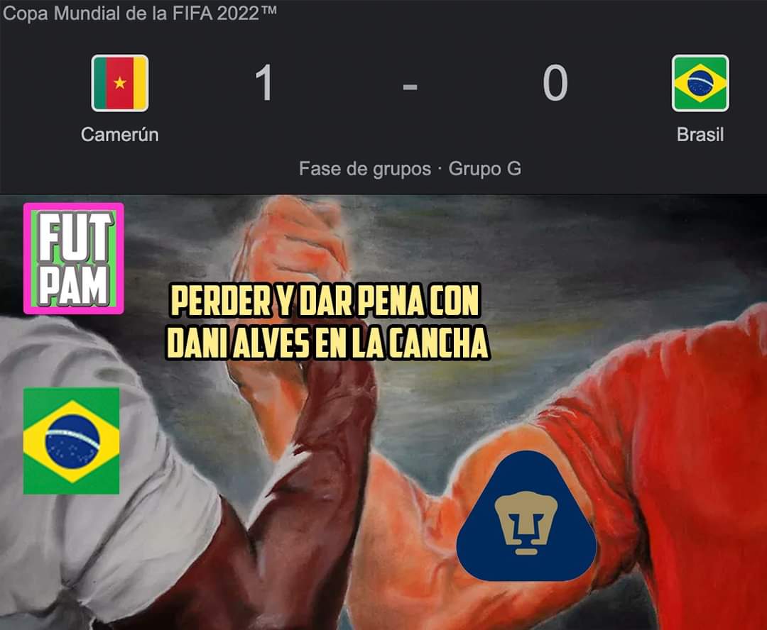 Futpam1's tweet photo. El salado XD 
#brasil #danialves #pumas #sibrasil  #neymar #brazil #DaniAlves #Camerun https://t.co/3zs5H4IIK6
