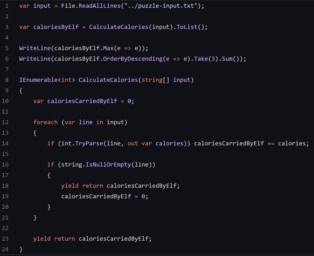 Day 1 - Advent of Code 2022 adventofcode.com/2022/day/1 #AdventOfCode