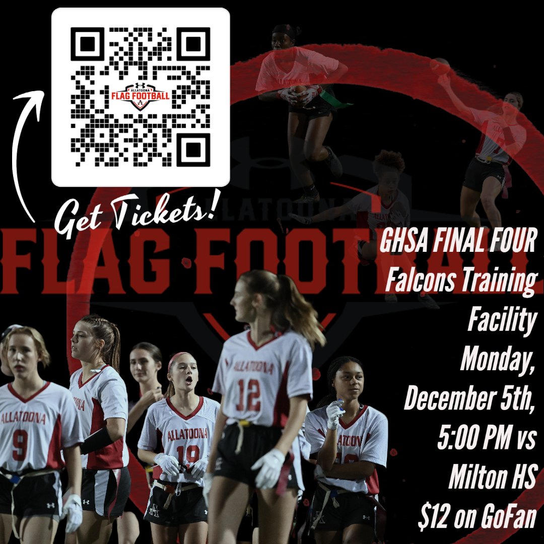 It's Official, #BucNation! Flag Football remains UNDEFEATED and is headed to the FINAL FOUR Monday, 12/5, at 5PM, held at the Falcons Training Facility! Come support them! All info &amp; tickets buff.ly/3H2CHBS
#GoBucs #AnchoredInExcellence @cobbschools <a href="/cobb_sports/">Cobb Sports</a>