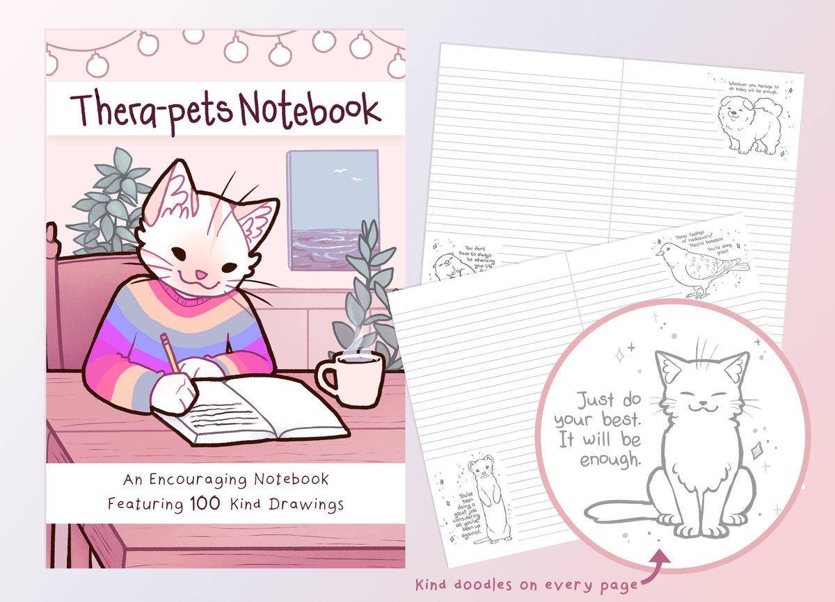 Your girl Kate is lucky enough to have another thing published (yay!), and it's a nice little notebook. This way when you're taking notes, writing a to-do list, or journaling, you can get some cute doodle encouragement along the way. 