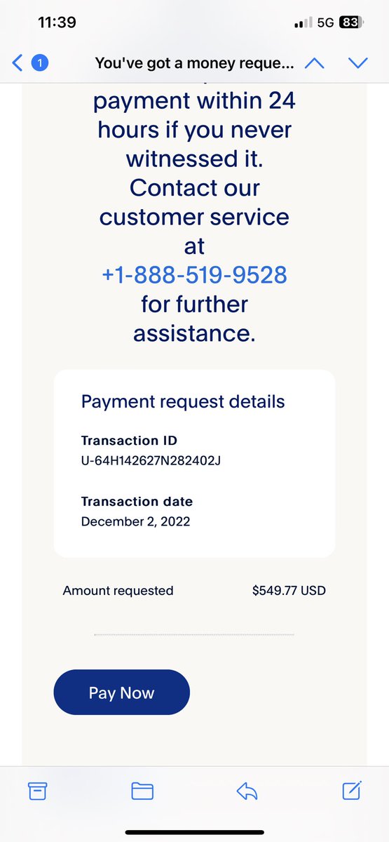 metamatt's tweet photo. Here’s a cute scam. Send a PayPal payment request that pretends to be helping dispute a previous payment to a tea company, none of which happened. @AskPayPal can you block this? https://t.co/ojAujYzt8i
