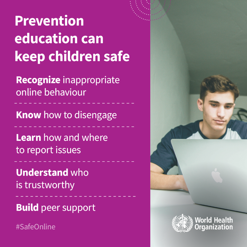 Check out a new <a href="/WHO/">World Health Organization (WHO)</a> report 'What works to prevent online violence against children'.

It presents ways to address the growing worldwide concern of child sexual abuse and focuses on how to keep children #SafeOnline. 

▶️bit.ly/WHO_report_Saf…