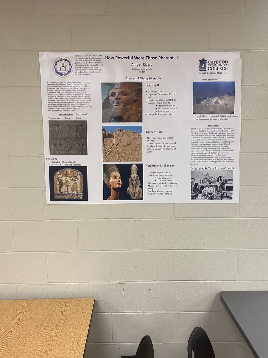 The Honors Reception Lives on, this semester Amber Rivard’s poster made it to the Funeral suite on the Bridgewater campus.  Great job to all the presenters, great presentations this year.  #commonwealthhonors <a href="/CapeCodComCol/">Cape Cod Community College</a>
