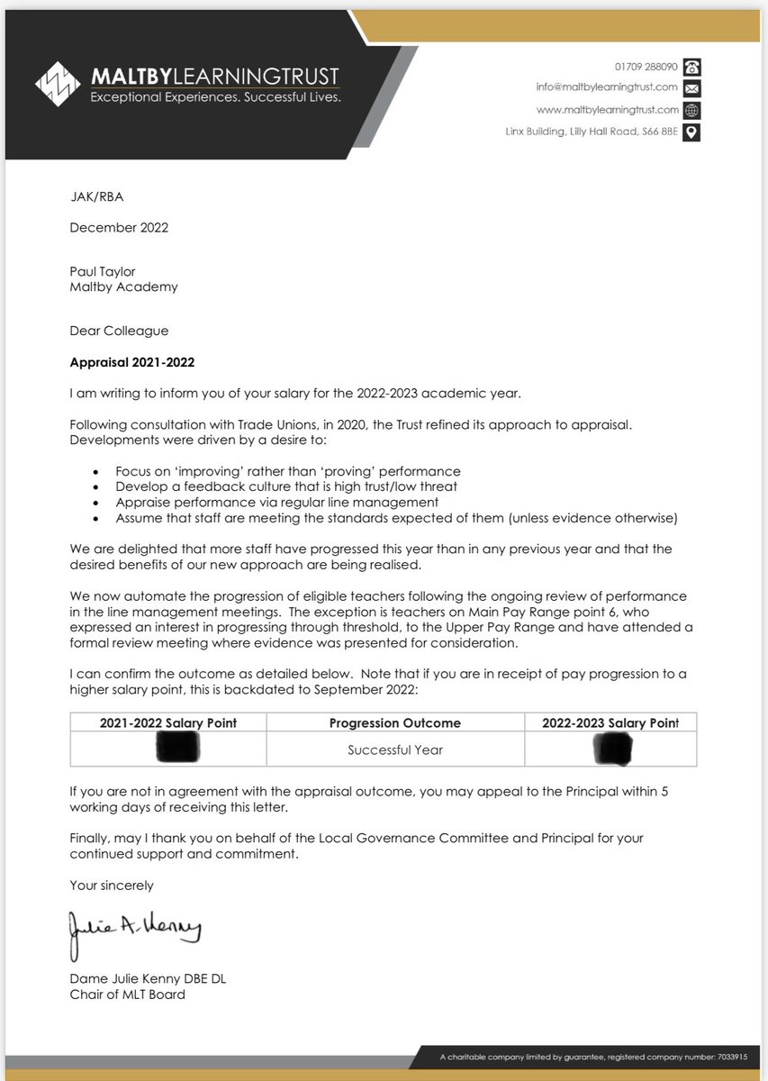 ticktock80's tweet image. Lovely to receive this today from @MaltbyLearning Chair of Board. #ImprovingNotProving #ProfessionalBehaviours #RigorousLineManagement #Appraisal