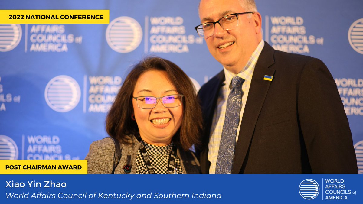 National Conference Recap! We want to start off but congratulating the recipient of our Post Chairman Award, Xiao Yin Zhao from the World Affairs Council of Kentucky and Southern Indiana! Thank you for all your hard work and leadership! #WACAnationalconference #WACA