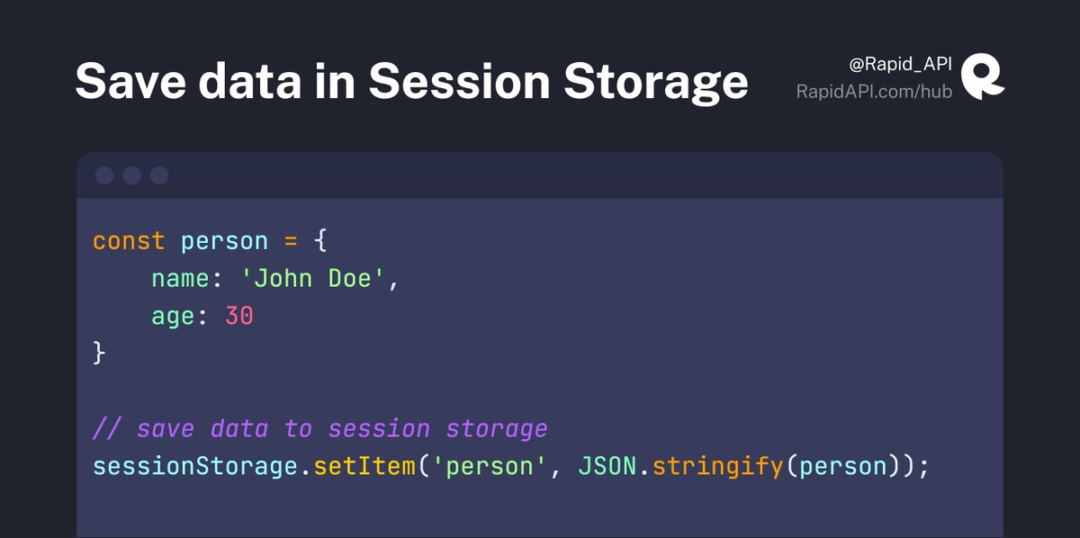 Session Storage. What is it? Thread 🧵👇 - Thread from Rapid @Rapid_API ...