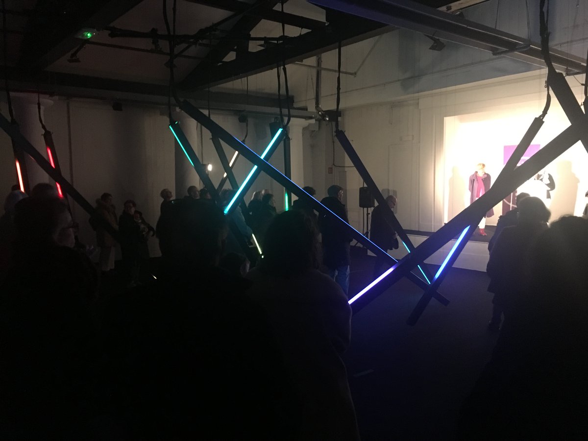 OlivierRatsi's tweet photo. Thanks to @luxvalence and @VilledeValence for hosting my #lightinstallation "F(lux)" until December, 31 in the frame of Féeries d'hiver. 
Tonight it was the official #opening and I'm very glad to see this work in a historical place : La Bourse du Travail de Valence. https://t.co/GNHDGN21eo