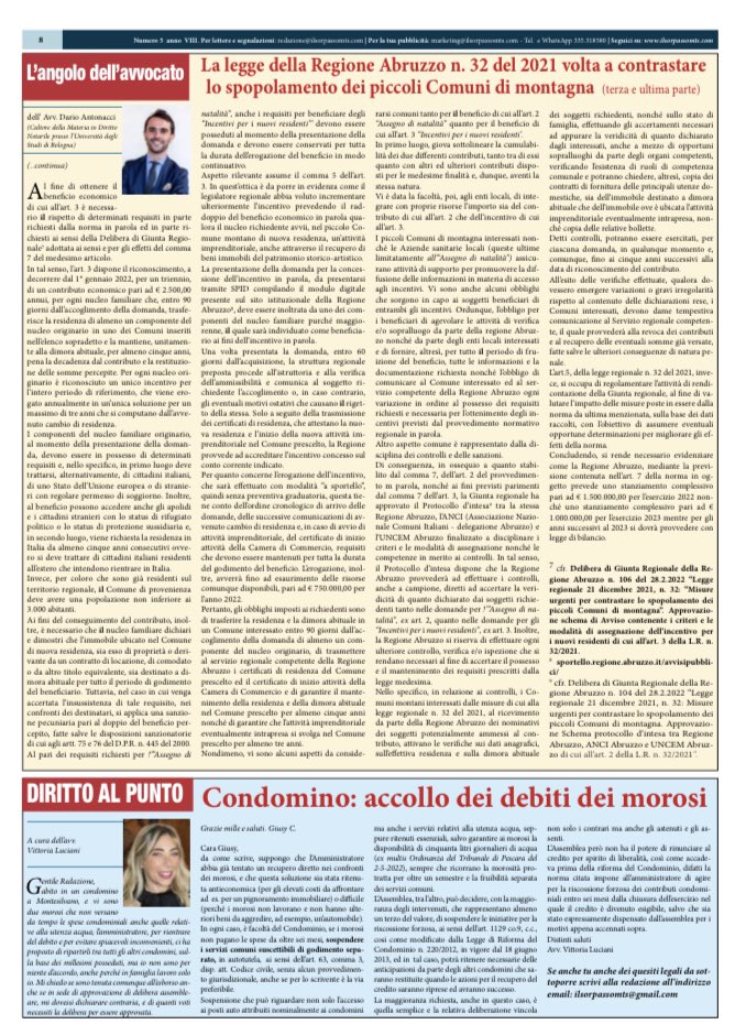 DarioAntonacci's tweet photo. “La #legge della Regione Abruzzo 32/2021 volta a contrastare lo spopolamento dei piccoli #Comuni di #montagna” terza parte, rubrica angolo #avvocato, de @ilsorpassomts #culturagiuridica #law #laleggenondormemai #unaquestionedidiritto #lawyer #Lawyers #lawyerup #diritto #ius #lex https://t.co/GIH5J42Tcu