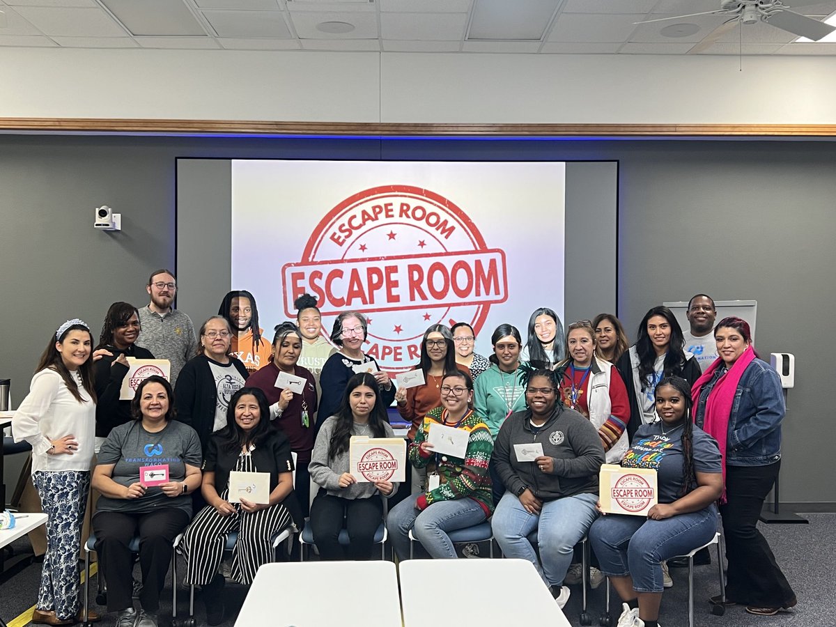 EveretteJTaylor's tweet photo. Today our Instructional paras from @TransformWaco used fun and innovative games like the “Escape Room” to support small group learning! @DrMichelleBurke #professionaldevelopment #engagement #collaborativegroups https://t.co/CXMCZa04hK