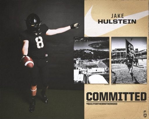 Jake Hulstein (@hulsteinjake) on Twitter photo Super excited to announce my commitment to West Point! Thank you to everyone who has helped me get to where I am today! Can’t wait to get to work!
<a href="/ArmyWP_Football/">Army Football</a> <a href="/CoachJeffMonken/">Jeff Monken</a> <a href="/DrinkallCoach/">Matthew Drinkall 🇺🇸</a> <a href="/CoachSaturnio/">Sean Saturnio</a> <a href="/Football_CF/">CF Football</a> <a href="/KohlsKicking/">Kohl's Kicking Camps</a> <a href="/Coach_Radke/">Luke Radke</a> #BEATnavy #LastOfTheHard Super excited to announce my commitment to West Point! Thank you to everyone who has helped me get to where I am today! Can’t wait to get to work!
<a href="/ArmyWP_Football/">Army Football</a> <a href="/CoachJeffMonken/">Jeff Monken</a> <a href="/DrinkallCoach/">Matthew Drinkall 🇺🇸</a> <a href="/CoachSaturnio/">Sean Saturnio</a> <a href="/Football_CF/">CF Football</a> <a href="/KohlsKicking/">Kohl's Kicking Camps</a> <a href="/Coach_Radke/">Luke Radke</a> #BEATnavy #LastOfTheHard
