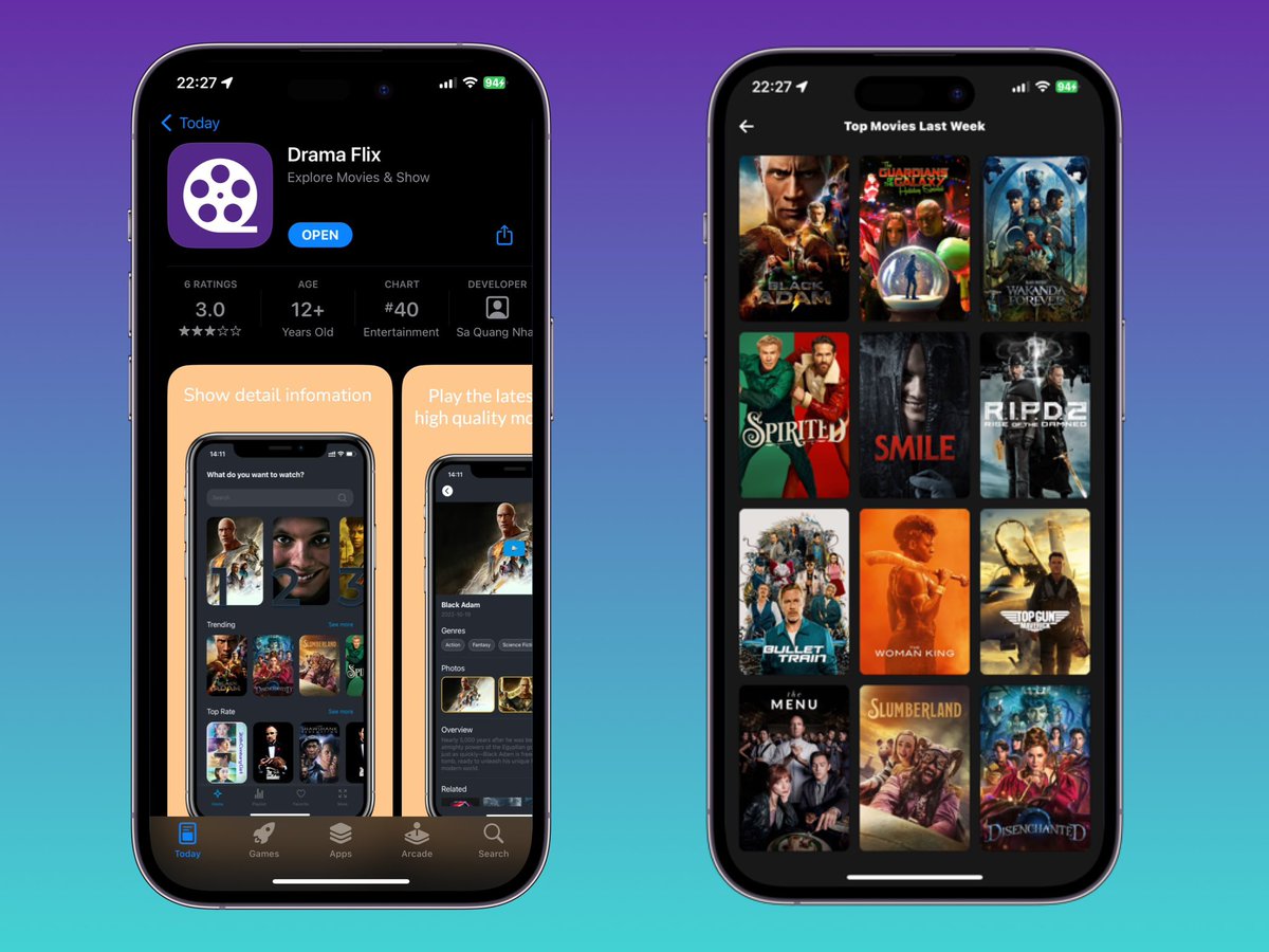 ApphoneOfficial's tweet photo. تطبيق جديد لمشاهدة الأفلام، والمسلسلات، الأجنبية مترجمة للعربية.
التطبيق معرض للحذف لذالك حملوه بسرعة 🏃.

https://t.co/h9xeLgzaX2

#تطبيقات #ايفون #برامج #برامجنا #تطبيقات_ايفون #iphone #app #apps https://t.co/CpdcygVRI6