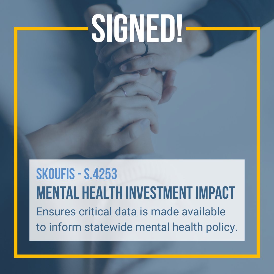 JamesSkoufis's tweet image. Thrilled to see my bill, spons. in Assembly by A/M Gunther, signed into law, req'ing monthly reports on #mentalhealth investments &amp;amp; inpatient census. While some reports are already being provided, codifying them all will ensure we receive critical data to inform statewide policy.