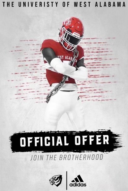 After a great official visit, I am blessed to receive an offer from the University of West Alabama!! <a href="/devinbice88/">Coach Devin Bice 🏈</a> <a href="/Coach_OC14/">Omarr Conner</a>
