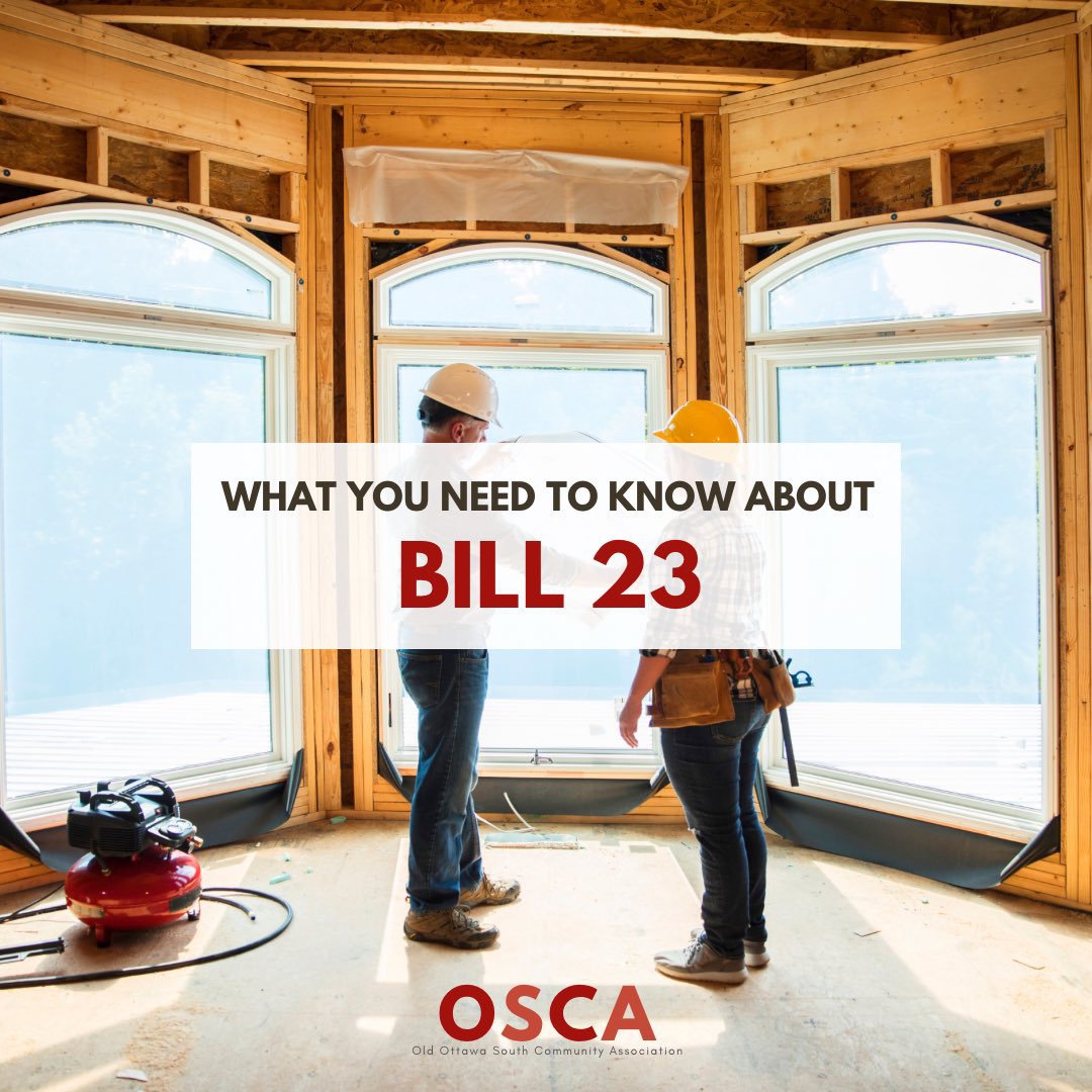OldOttSouth's tweet photo. Ontario #Bill23 has now passed provincial parliament, but that doesn't mean we have to accept it. Even as amended, it will damage our community, our built heritage and our environment. Join your neighbours, and rally to #RepealBill23 at 9am on Wednesday 7 November at City Hall. https://t.co/15oZUrl7H3