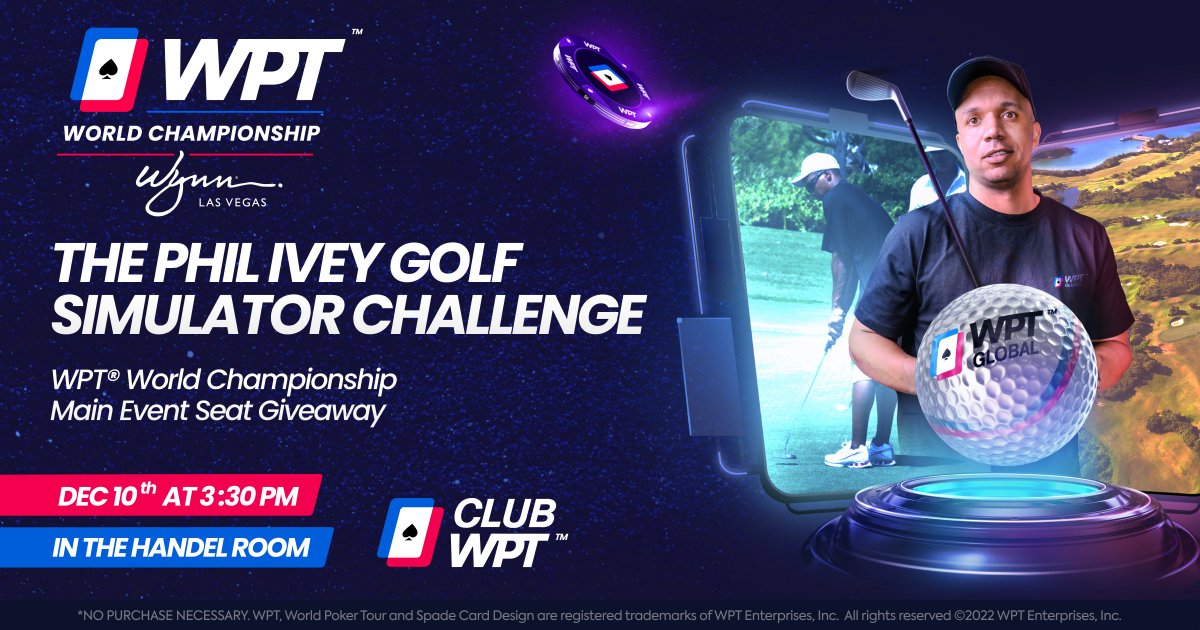 Want to play golf with the GOAT, @PhilIvey, and get a chance to win a <a href="/WPT/">World Poker Tour</a> World Championship $10.4K ticket? 

Comment on this tweet with your golf handicap and your ClubWPT Username.

5 participants will be selected on Dec 5 to join us at <a href="/WynnPoker/">Wynn Poker Room</a> on Dec 8.