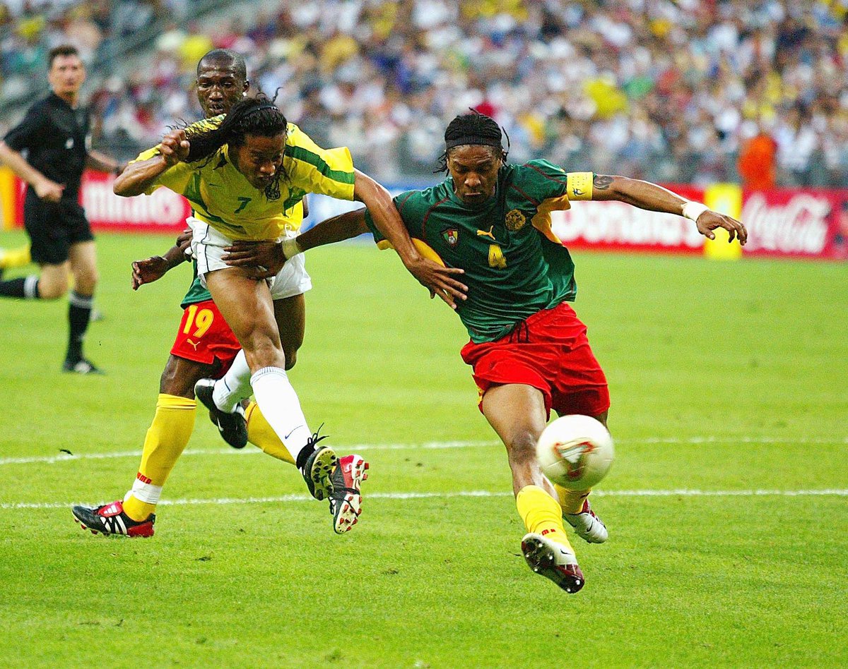 CAF_Online's tweet photo. 2003 FIFA Confederations Cup ➡️ Rigobert Song beat Brazil as a player
2022 #FIFAWorldCup ➡️ Rigobert Song beat Brazil as a manager
Their worst nightmare 👻
@FecafootOfficie https://t.co/cIoRINkpXU