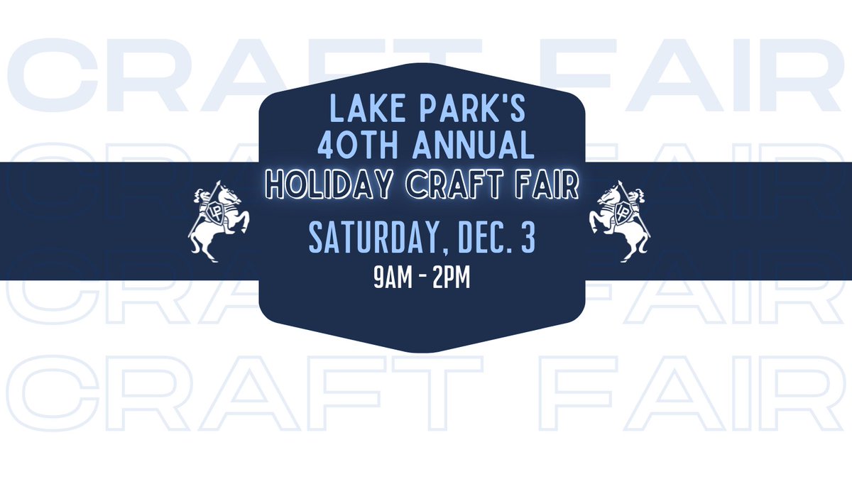 Holiday shoppers won't want to miss the 40th Annual Holiday Craft Fair at #WeAreLakePark hosted Saturday, Dec. 3 from 9am-2pm at West Campus. 100+ vendors will offer handcrafted gift items for sale! Admission is $2 for adults; free for senior citizens &amp; children. Happy shopping!