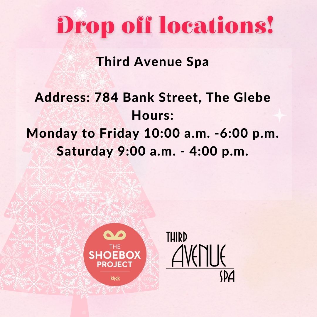 The Ottawa Shoebox Project (@ottawashoebox) on Twitter photo Hey Ottawa! Wondering where to drop off your shoeboxes this year? You can find the info in this tweet & our website link in our bio!
If you have 10+ shoeboxes to drop off, please send us a DM!
<a href="/shoeboxcanada/">The Shoebox Project</a> #shoeboxproject #supportlocalwomen #homelessness #give #fundraising Hey Ottawa! Wondering where to drop off your shoeboxes this year? You can find the info in this tweet & our website link in our bio!
If you have 10+ shoeboxes to drop off, please send us a DM!
<a href="/shoeboxcanada/">The Shoebox Project</a> #shoeboxproject #supportlocalwomen #homelessness #give #fundraising