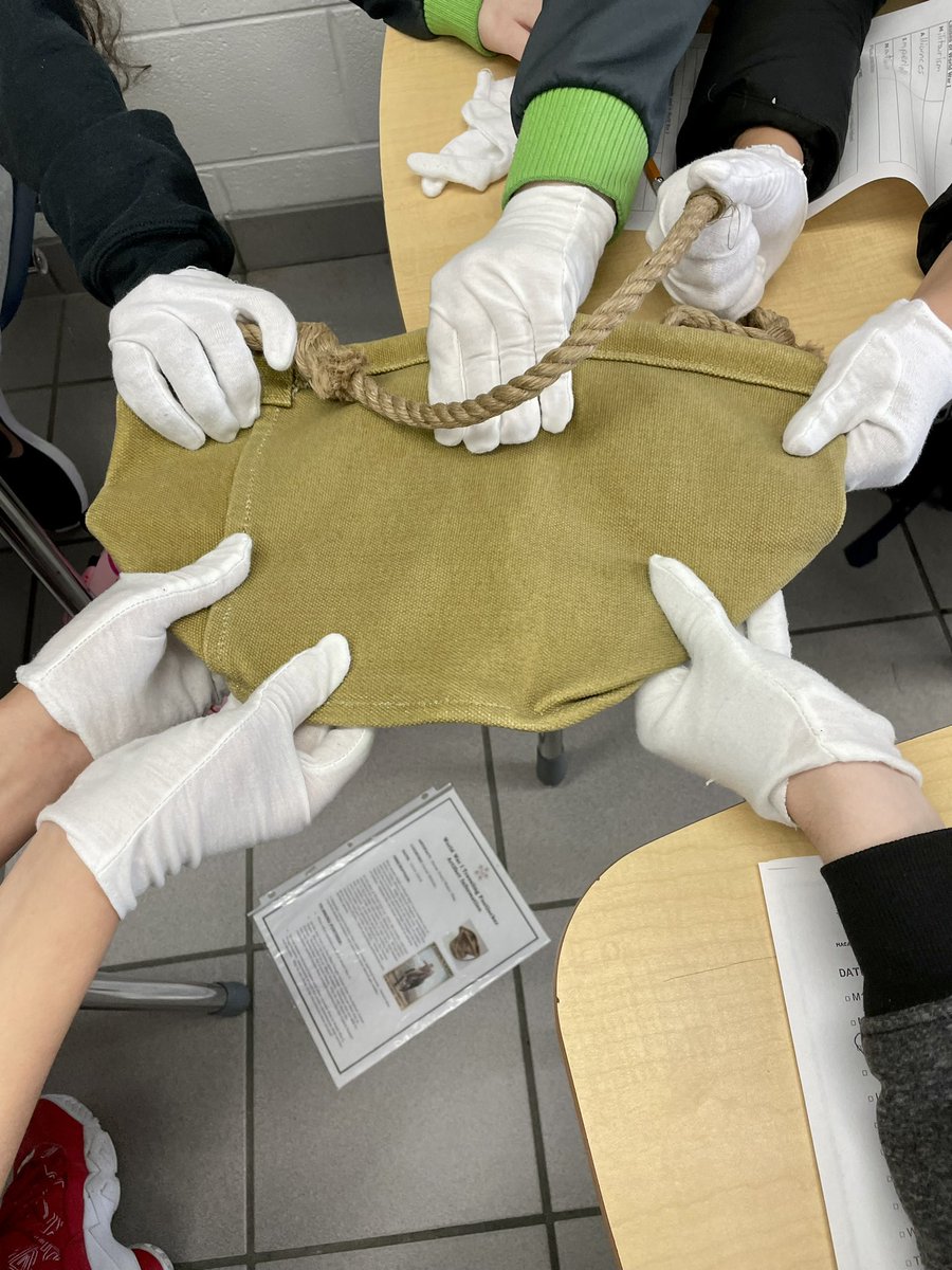 Ocean Lakes High School World History Students investigate real World War I artifacts from the MacArthur Memorial's Traveling History Trunk. #history #socialStudies #WWI #NCSS #InquiryLearning @PohlDarcy @MrsLeahNelson @OceanLakesHS 🐬💙💛 @olhscurrent @vbschools