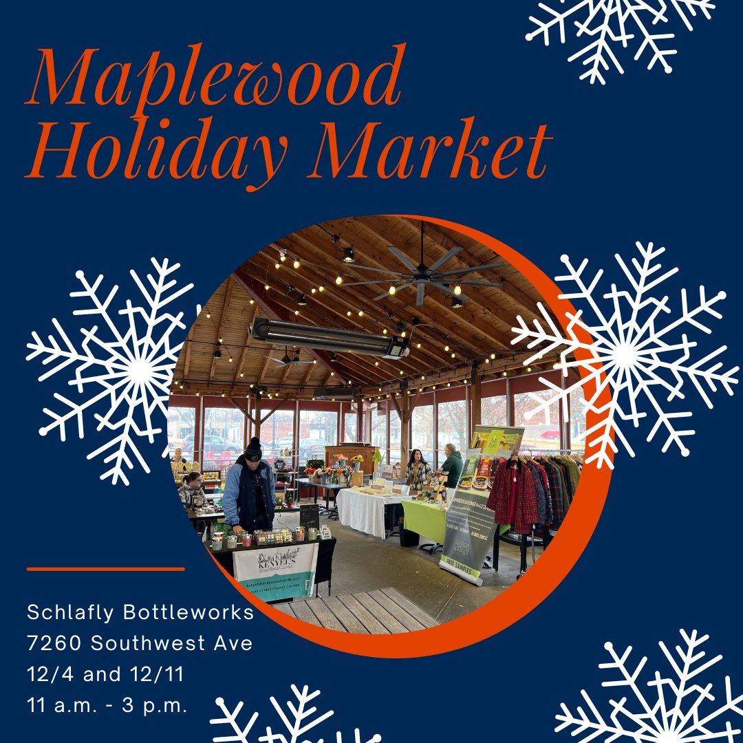Did you miss the Maplewood Holiday Market at Bottleworks last weekend? Don't fret, we have TWO more dates! Today is the second Maplewood Holiday Market, so grab those lists and head on down to Bottleworks today. 🎁 ❄️