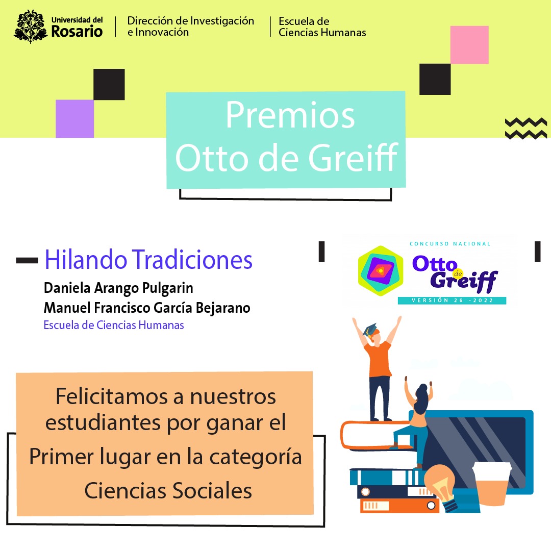 URinvestigacion's tweet photo. El Concurso Nacional Otto de Greiff premia los mejores trabajos de grado de Pregrado y en la
@URosario tenemos varios ganadores.
Felicitamos a nuestros estudiantes por su esfuerzo y calidad investigativa.
@ech_ur @alejandrocheyne
@URosarioRadio @schalelanff https://t.co/mBnFOkxpDr