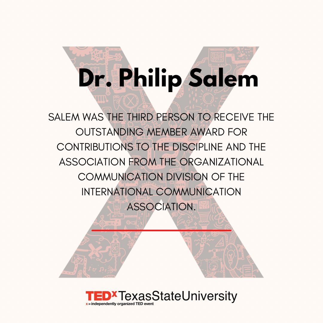 TEDxTxStateU's tweet image. Here’s something you may not know about Dr. Philip Salem - one of our 2023 speakers! #CompleXstate #TXSTCompleX #TXST #TEDxtalks