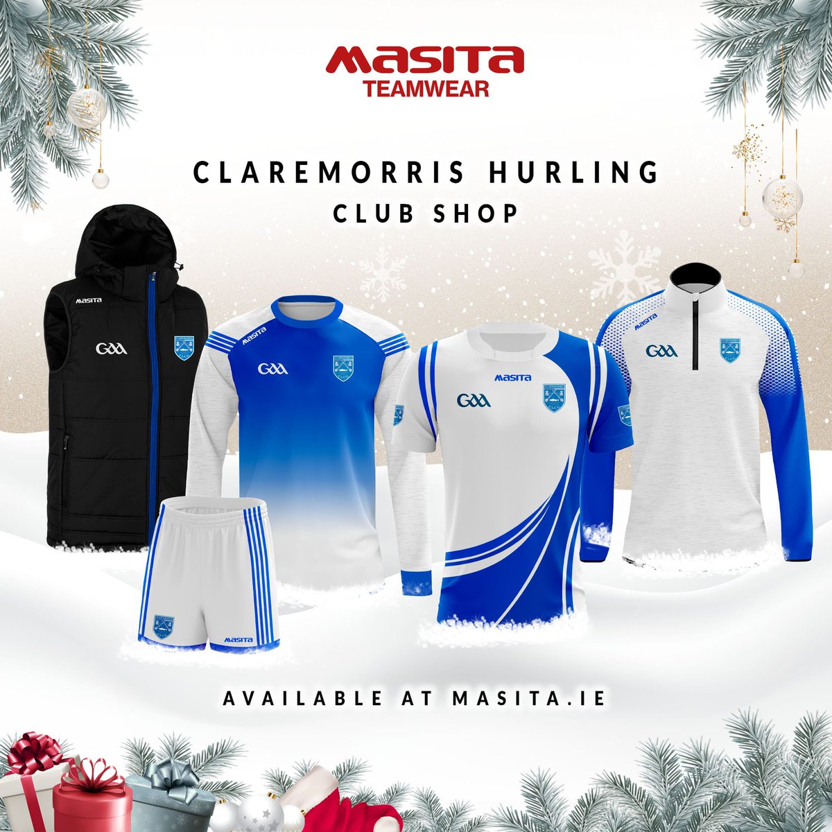 Hi all, this is our new Claremorris Hurling Club online shop with Masita. It will be live 24/7 but if anyone is looking for something for Xmas, the cut off is Sunday night.