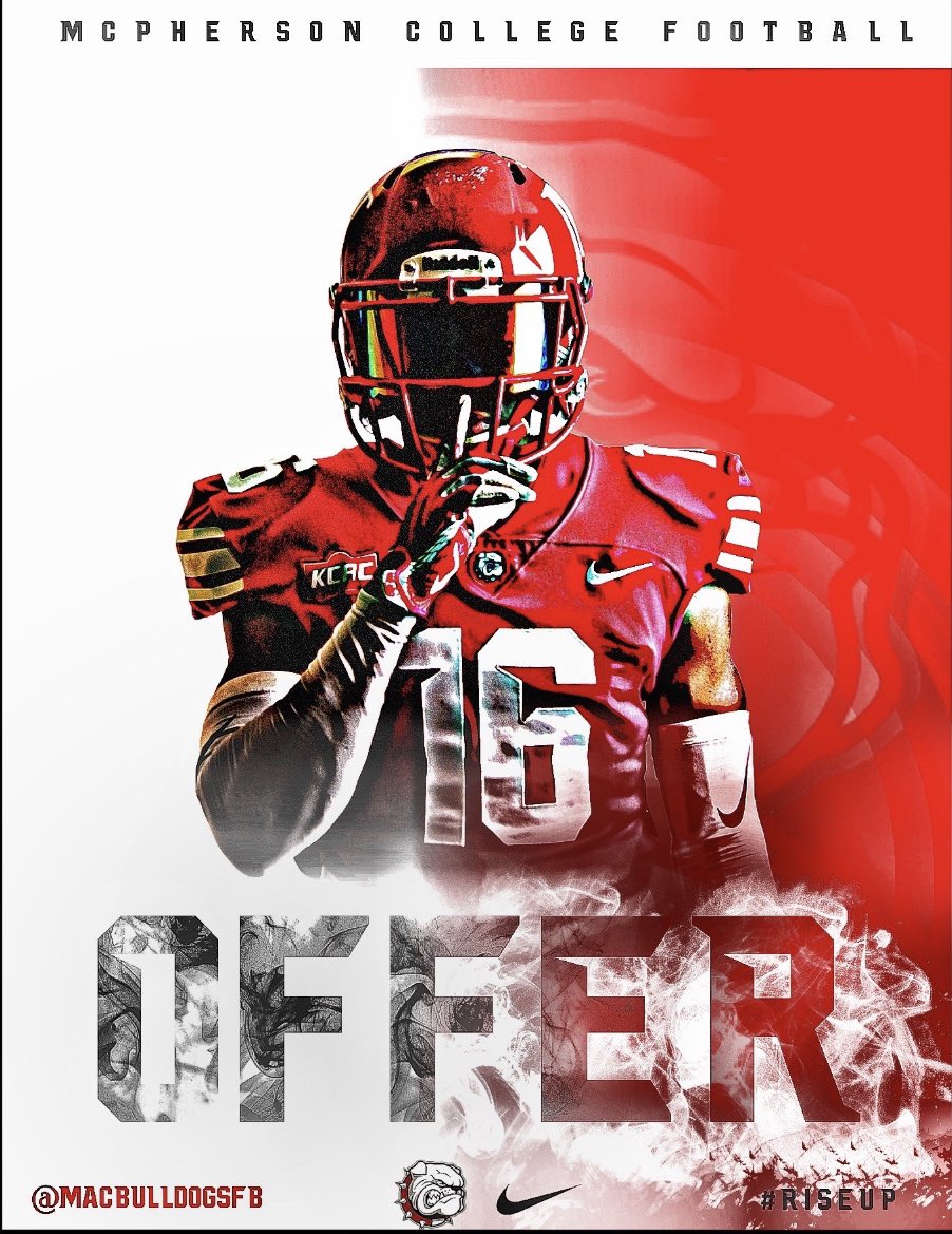 After a great talk with @Coach_EKnight I am extremely blessed and excited to say I have received my first offer to play college football at Mcpherson College.