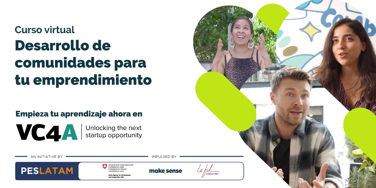 💻Inscríbete ahora al curso de VC4A “Desarrollo de comunidades para tu emprendimiento” en el que aprenderás cómo desarrollar y expandir tu propuesta de valor dentro y alrededor de tu emprendimiento 🙌

¡No pierdas esta oportunidad!
➡️  bit.ly/VC4Acommbuild