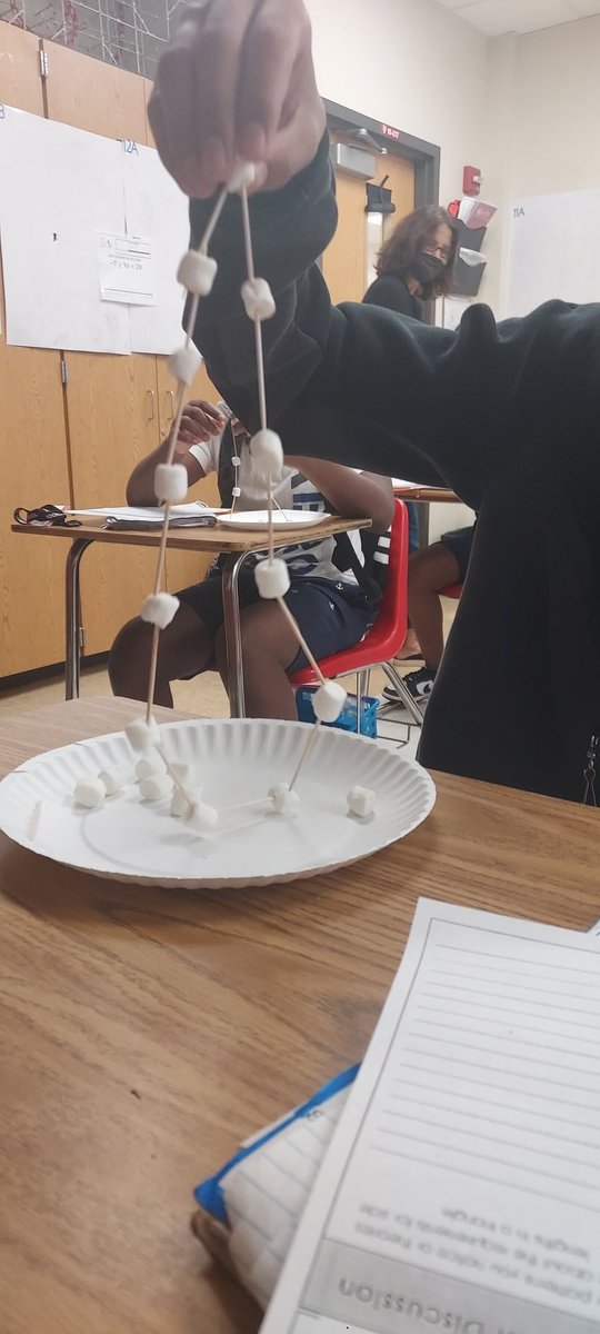 MisterWippel's tweet photo. To explore the Triangle Inequality Theorem, students connected toothpicks together with marshmallows and tested how many toothpicks long they could make each side to still form a 🔺️. Then, they manipulated triangle sides on ALEKs with the same goal! @IMS_Indians @collierschools https://t.co/k3U4zfXOra
