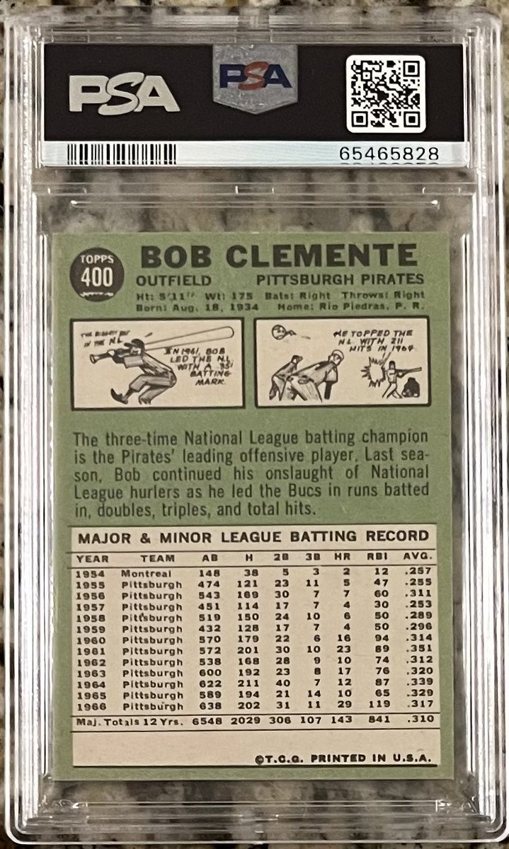 MWalk66's tweet image. Anyone interested in a high grade Clemente…just graded PSA 8 1967 Topps Clemente….$925