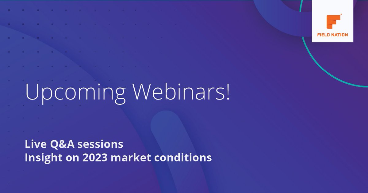 We've added in some valuable insight on what's to come in 2023, as well as live examples of how on-demand labor works. Be sure to save your spot for one of our upcoming live webinars! 
fieldnation.com/events?utm_sou…