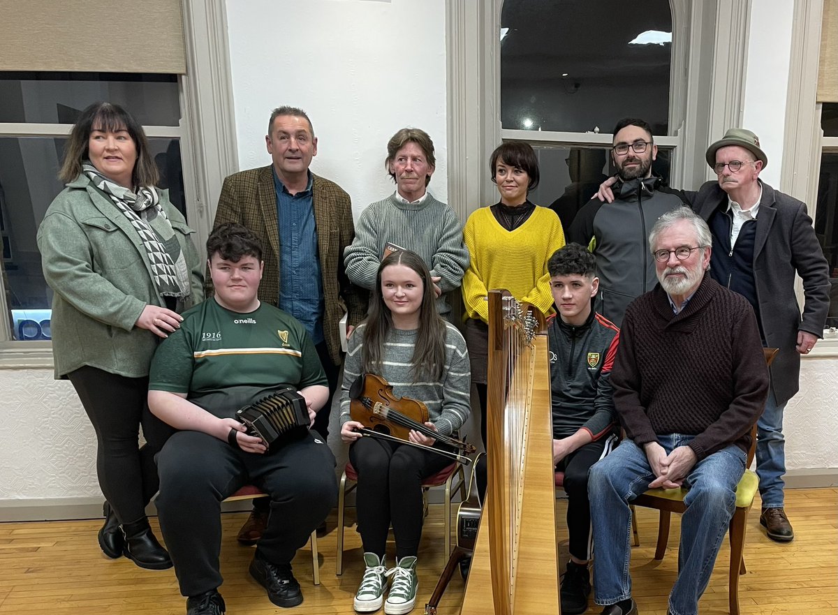 GerryAdamsSF's tweet photo. All finished in Newcastle. Go raibh maith agaibh to Willie Clarke &amp; my Sinn Féin comrades who organised this evenings Black Mountain readings and those who turned up. Thanks also to the fine musicians. https://t.co/4i4GXkAWEr