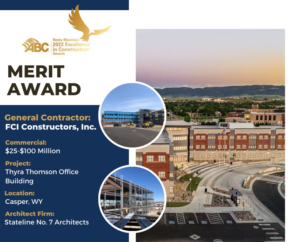 ABCRMC's tweet photo. FCI Constructors, Inc. did an outstanding job on the Thyra Thomson Office building. We are proud to award FCI Constructors a Merit Award as part of ABC RMC's annual Excellence in Construction Awards. Congratulations! #EIC #ExcellenceinConstruction #ABCRMC #abcmeritshopproud https://t.co/whwohq7D0P