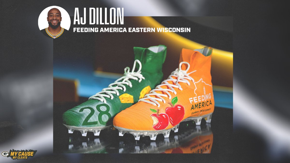 .<a href="/ajdillon7/">AJ Dillon</a> x <a href="/FeedAmericaWI/">Feeding America Eastern Wisconsin</a>

#MyCauseMyCleats