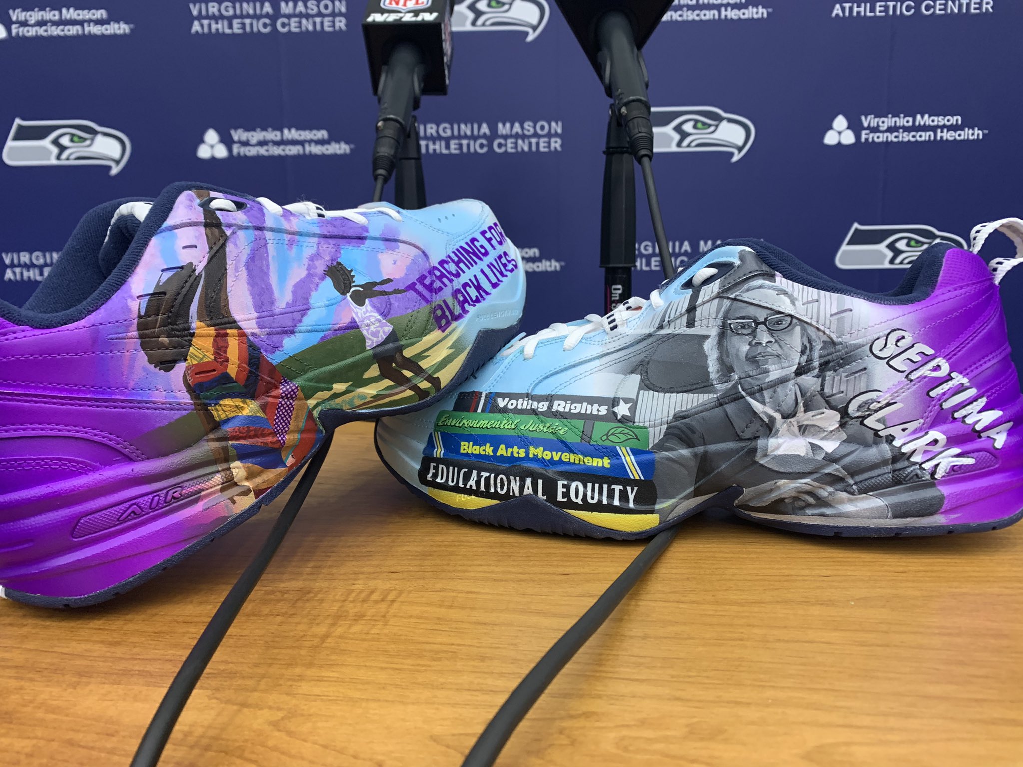 Gregg Bell on X: "The shoes Pete Carroll will wear Sunday at Rams are for  Teaching for Black Lives, educational program started in Seattle at  Garfield High School. @macklemore asked Carroll, Seahawks
