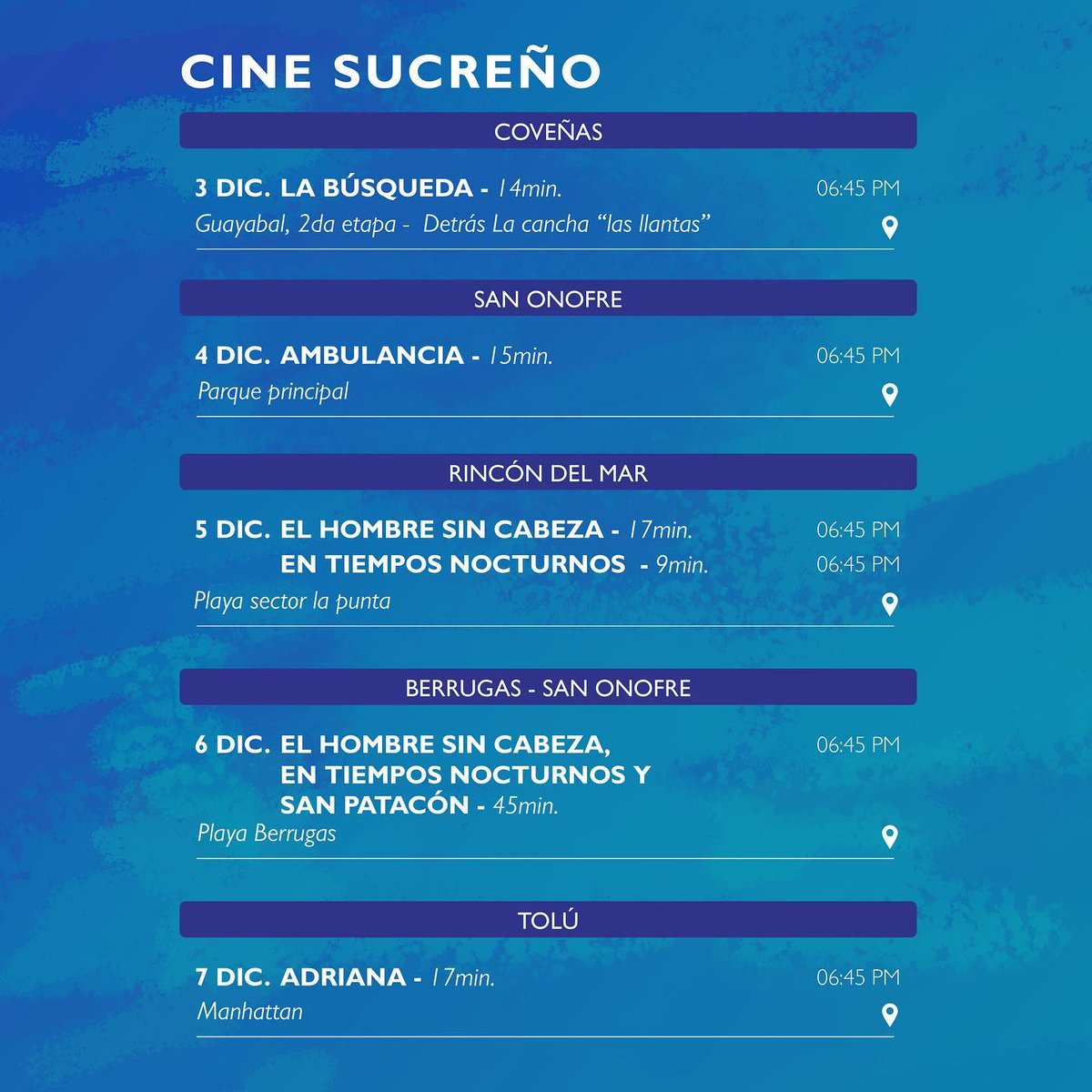 Conoce la programación del Festival Internacional de Cine Golfo de Morrosquillo - FICGO. @ficgo_oficial 🦀

El mar, el cine y los amigos ¿que mejor combinación?