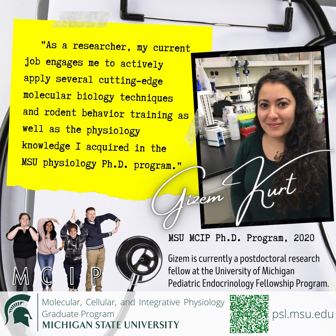 Grads from our MCIP Ph.D. program go into different career fields within the research, clinical, and educational arenas. Apply today! Deadline is 12-5
#msuMCIP #molecular #cellular #integratedphysiology #physiology #msupsl #GradSchool #graduateprogram #phd #research #phdcandidate