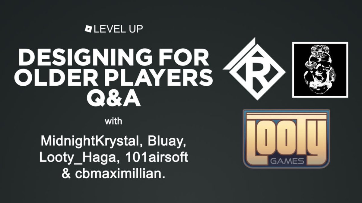 Are you still searching for answers on how to develop experiences for older players? 🕵️🔍 You can find them in Part 2 of our Level Up roundtable - Designing for Older Players ft. @Midnight_Krys, @TheRealBluay, @looty_haga, @cbmaximillian and 101airsoft! youtu.be/0PEBFsguCdw