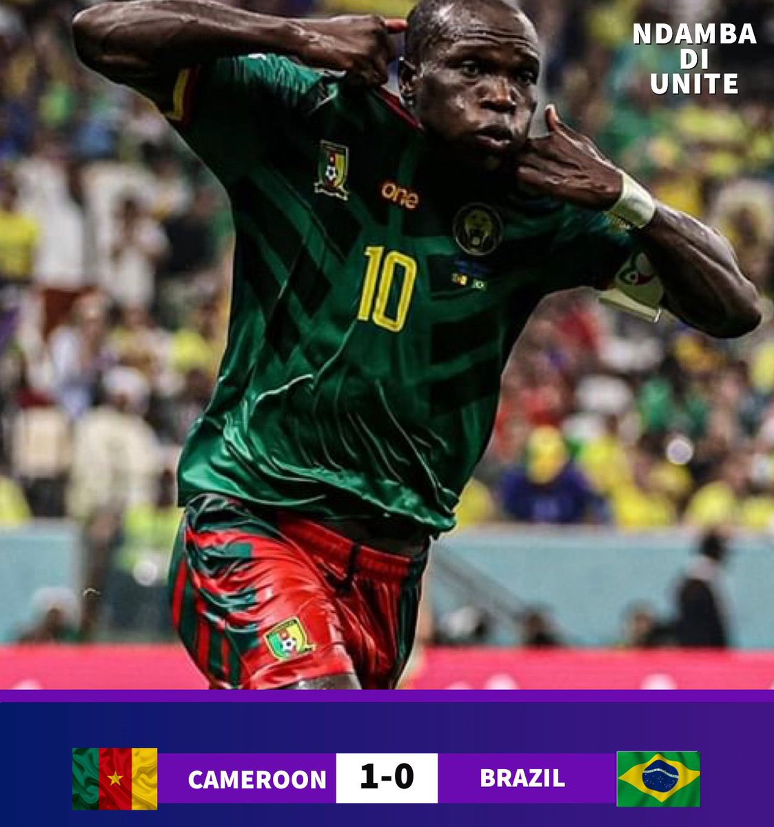 Cameron making Africa. Bravo!!! Les Lion!!
