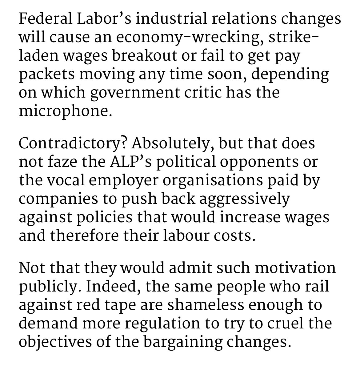 EwinHannan's tweet photo. Never mind the bollocks, here’s a column about industrial relations.  @australian https://t.co/9u6wVjXwkc https://t.co/92wTchTtqG