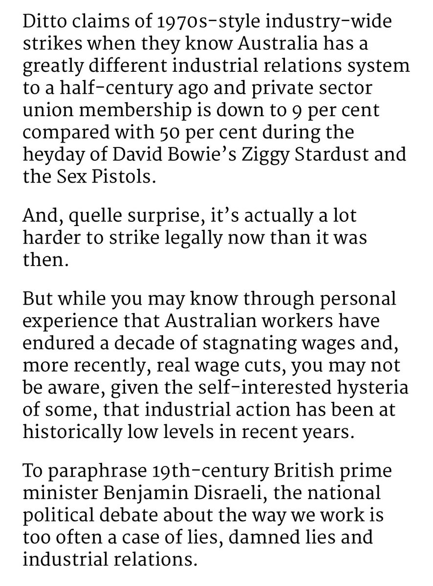 EwinHannan's tweet photo. Never mind the bollocks, here’s a column about industrial relations.  @australian https://t.co/9u6wVjXwkc https://t.co/92wTchTtqG