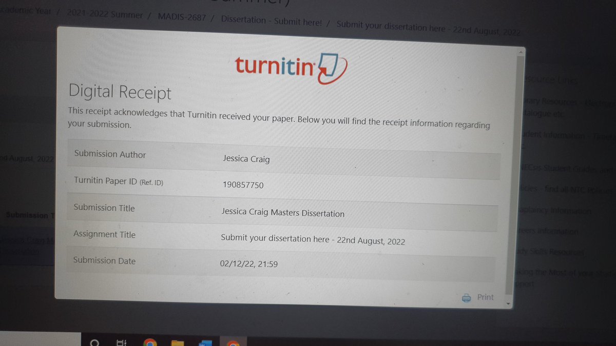 2.5 years, 4 modules, 110ish readings, 3 seminar presentations, 13 short essays, 4 long essays, 5 research interviews, 15000 word dissertation and 1 Masters in Social Justice COMPLETED. 😅🙌🤸‍♀️💃👍🥳🥂📚